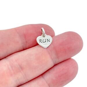 Vintage Sterling Silver 925 RUN Heart Charm